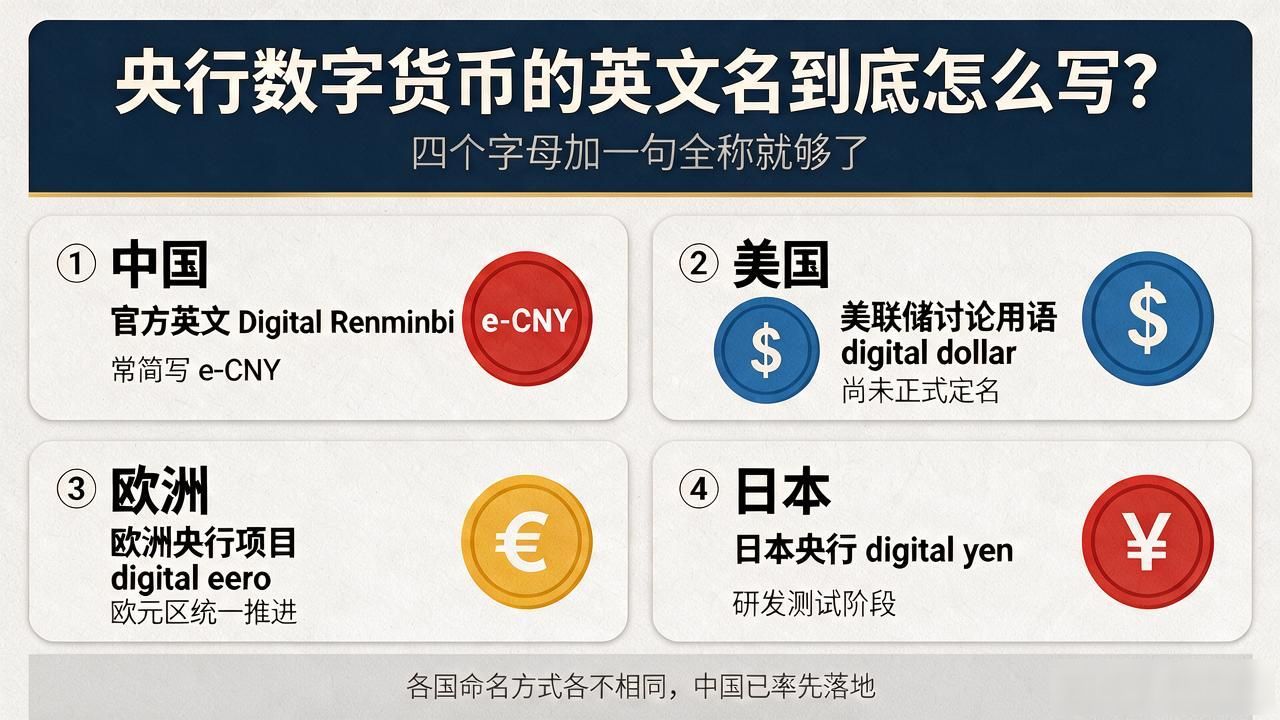 央行数字货币的英文名到底怎么写？四个字母加一句全称就够了